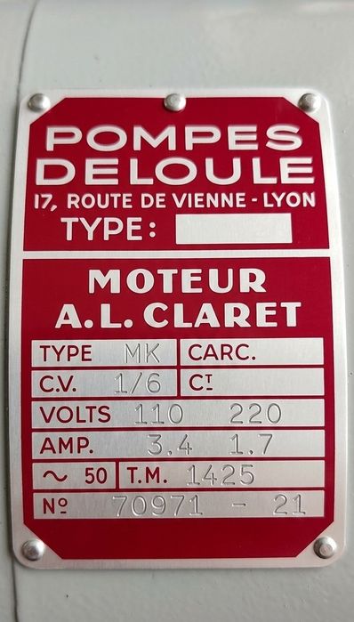 Bomba de Água Vintage Pompes Deloule Lyon
