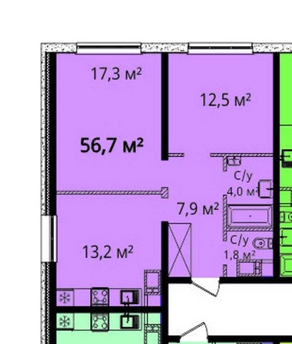 2-rooms apartment apartment by the address st. Literaturnaya (area 57 m²) - Atlanta.ua - photo 3