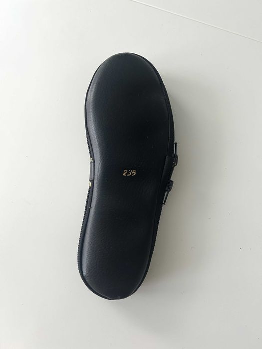 Skórzane pantofle mule + futerał r. 37