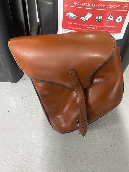 Mala em pele alforge para Harley Davidson