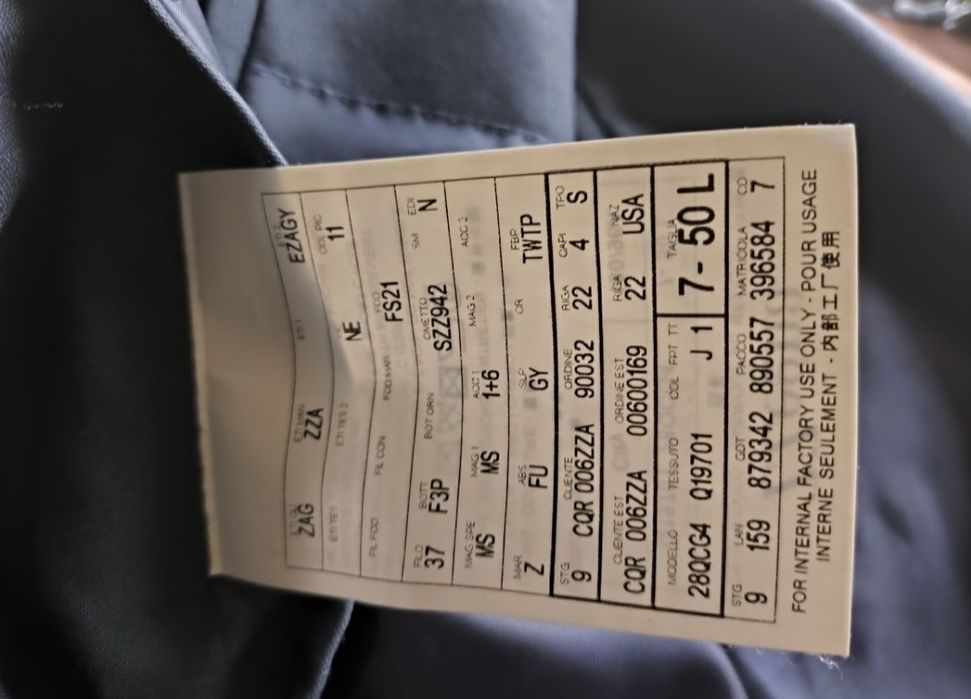 Ermenegildo Zegna garnitur męski wełna roz.50