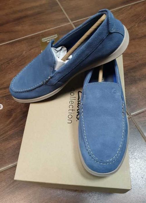 чоловічі замшеві лофери Clarks Flexway Step оригінал 40 40,5