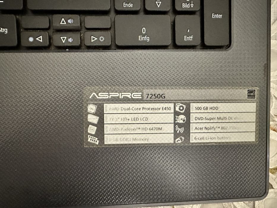 Ноутбук Acer 2 ядра АМД 6 озу 320 НДД 1ГБ відео 17.3 дюймів