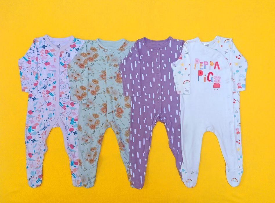 Чоловічки (набір, 4шт) для дівчинки 6-9 міс. (68-74). Ціна за набір..