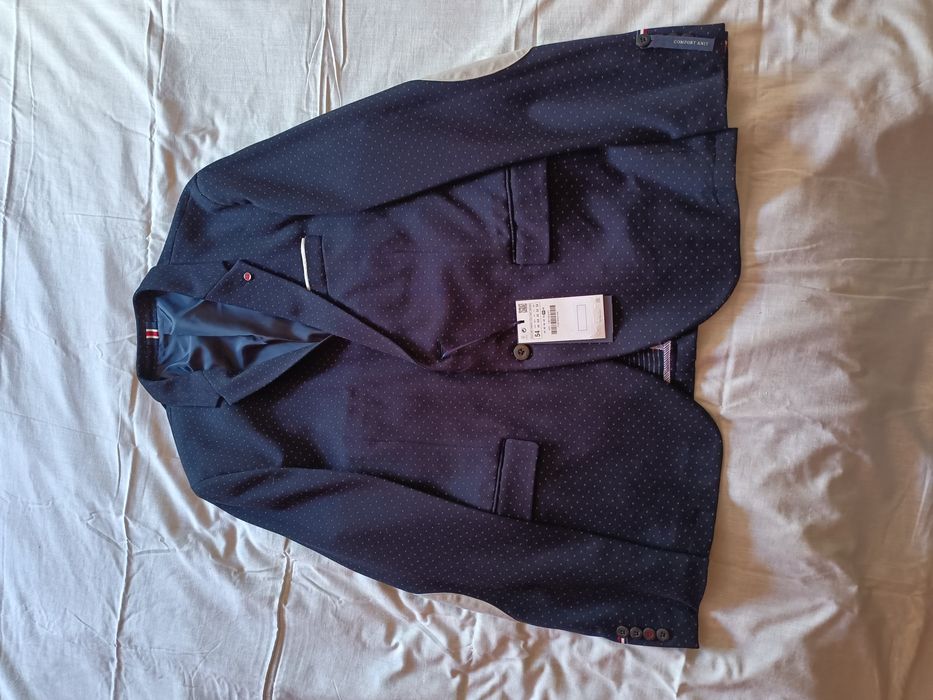 Blazer azul escuro com pintas ZARA