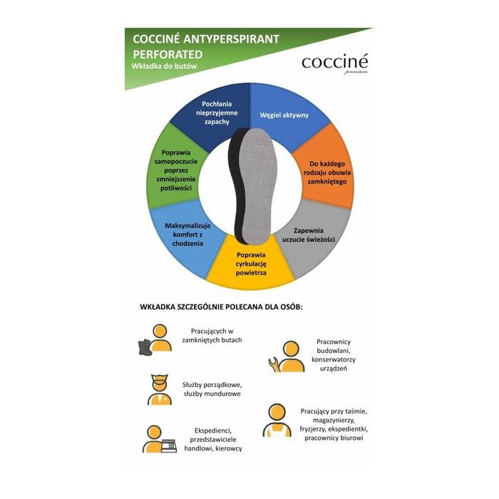 r.45 - Wkładki do butów przeciwpotliwe perforowane Coccine