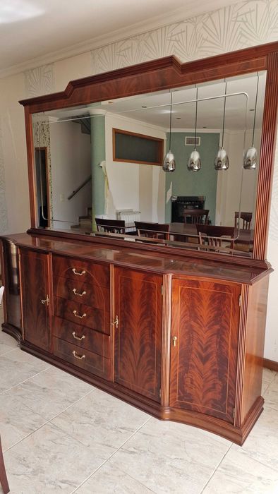 Conjunto completo de sala em madeira maciça vintage