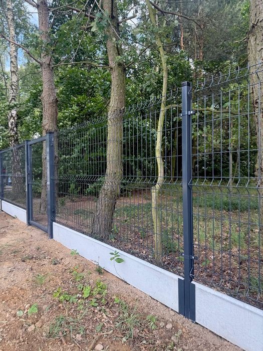 Ogrodzenie Panelowe 3D Komplet do montażu Panel Słupek Podmurówka Transport