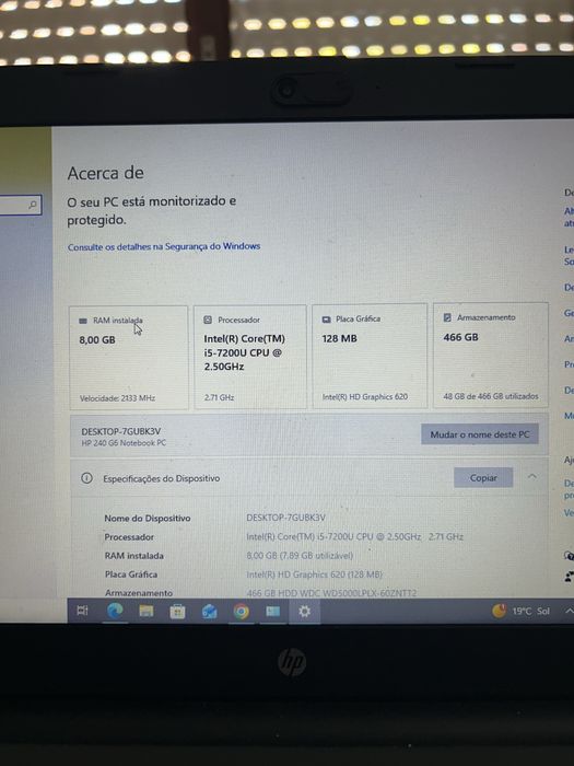 Notebook i5 8gb ram e ssd