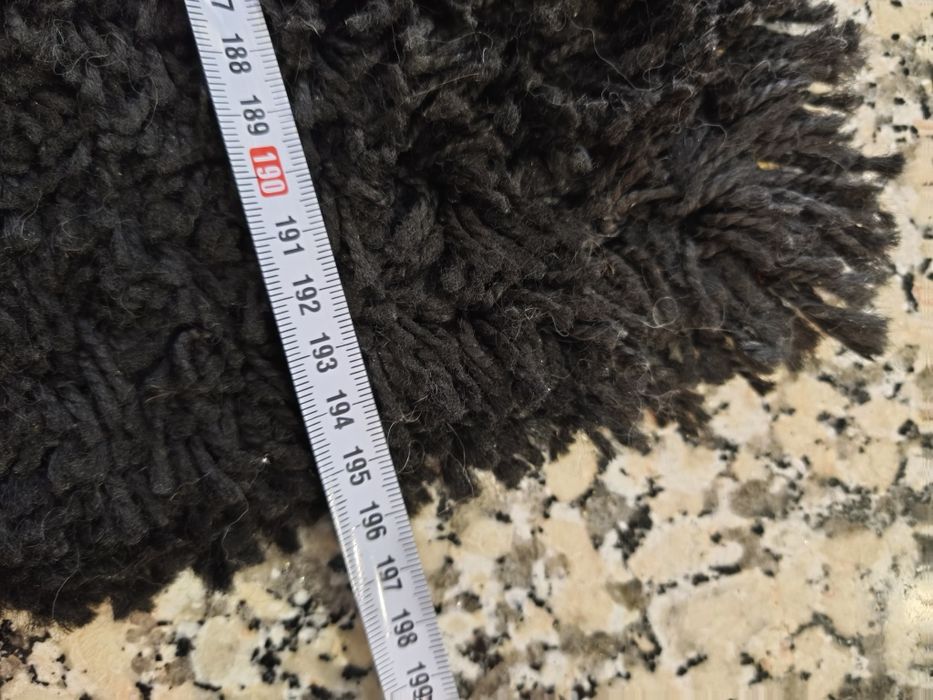 Carpete preta peluda 135*195cm