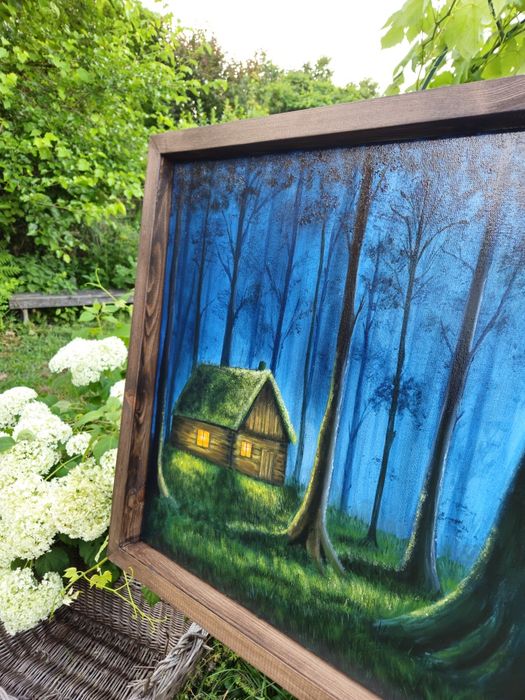 Obraz magiczny las w księżycową noc 120x60