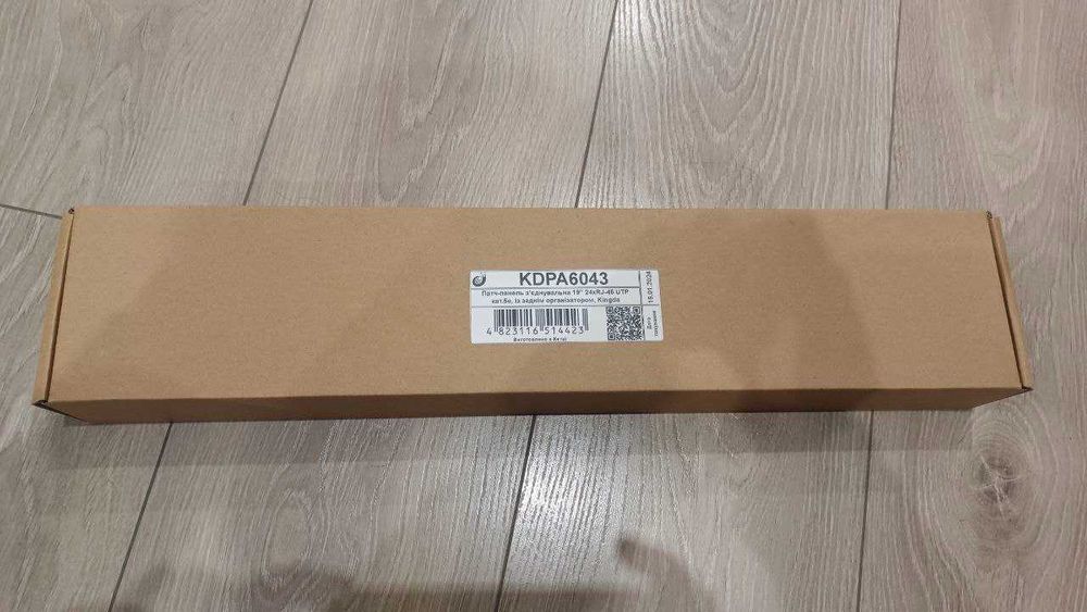 Мережева патч-панель 19", 24 порта, 1U, cat.5e, UTP, Kingda KDPA6043