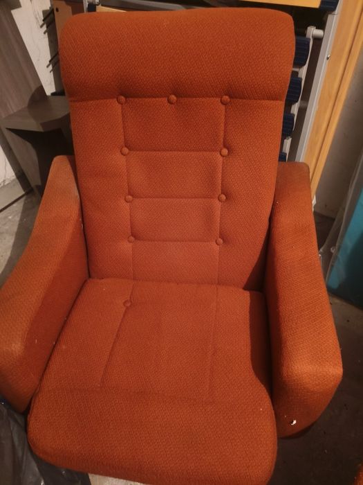 2 Fotele uszak PRL obrotowy