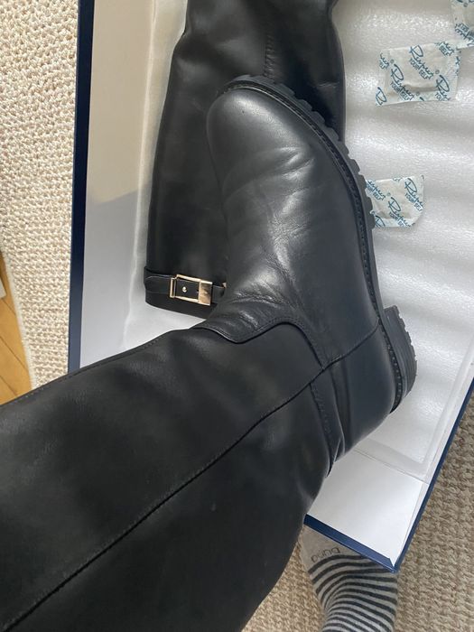 Черные кожанный сапоги Respect