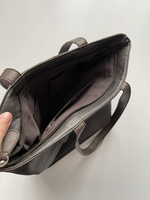 Brazowo czarna torbka typu shopper na zakupy