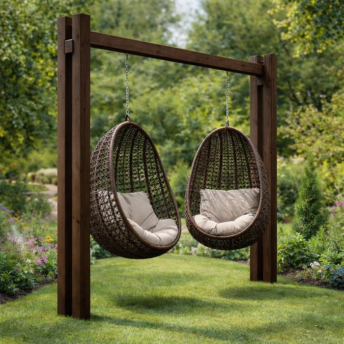 Stelaż drewniany do fotela wiszącego / kokonu 3m x 2,4m KVH DUO