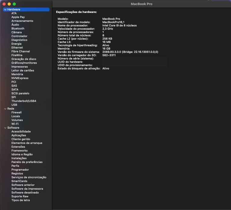 MacBook Pro 16 polegadas, 2019