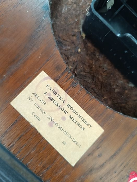 Zegar ścienny drewniany zabytkowy zegar PRL