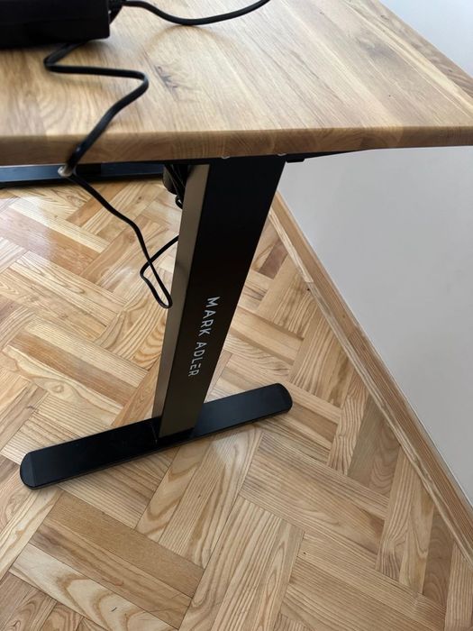 Biurko Elektryczne 100x60 | Blat z Lameli DĘBOWYCH (Lakierowany)
