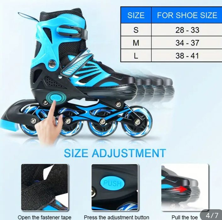 Patins em linha 4 cores em escolha