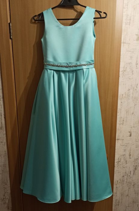 Красивое нарядное платье выпускной 4 класс девочка 10 лет 134 мятного