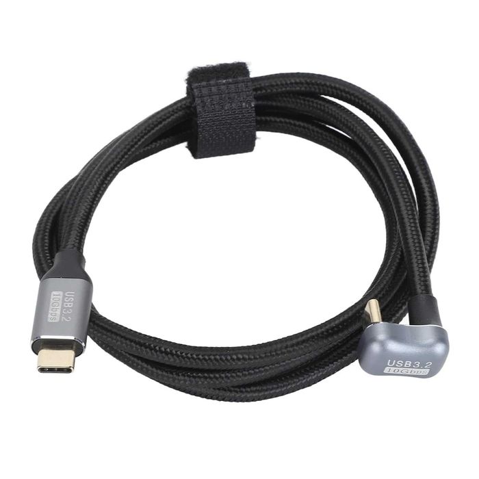 Kabel USB C - USB C kątowy 100cm 10Gbps 100W Cablecc
