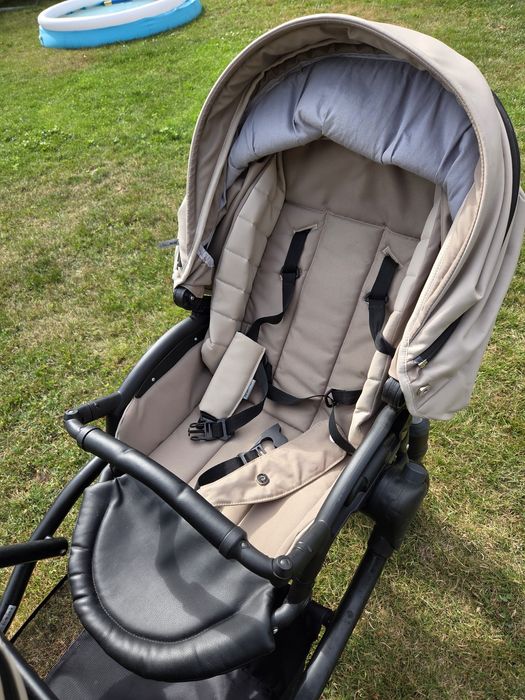 Коляска 2 в 1 (люлька і прогулянковий блок) Bebetto B 42 Pro бежева в