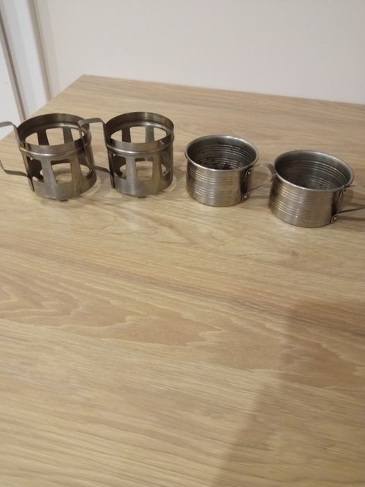 11 szt. koszyczki-uchwyty do szklanek-ze stali PRL