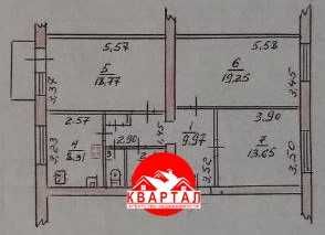 Продается 3-х комнатная квартира 76 кв.м. в центре города