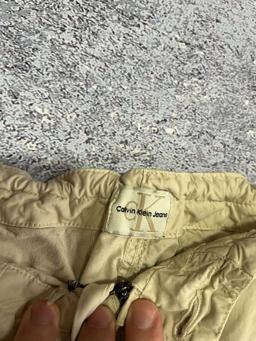 Бежевые премиальные штаны брюки на утяжках мужские Calvin Klein