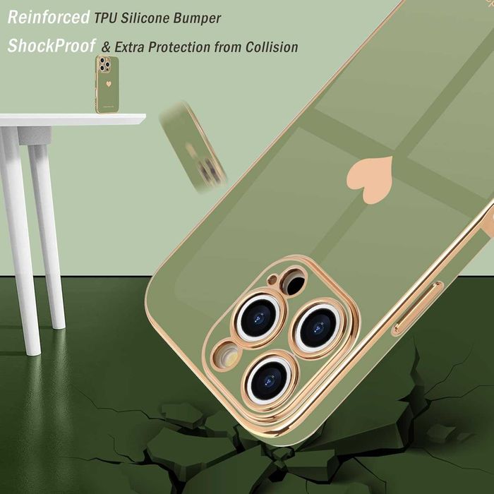 Etui plecki zielone do iPhone 16 Pro Max + 1 sztuka folii ochronnej