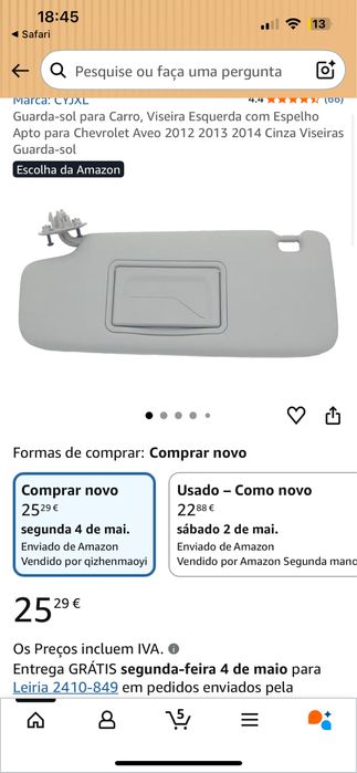 Caixa de Interruptor/ Corta Sol carro