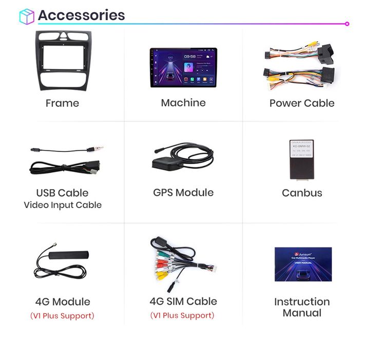 Rádio 9" android Mercedes C-CLK 2000-05 W203 S203 A209 WIFI GPS Novo