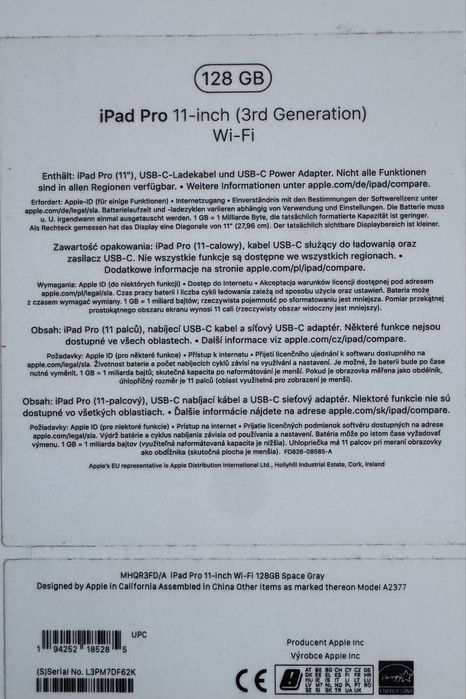 Ipad pro 11 generacja 3 Wi-Fi 128 GB + etui i rysik