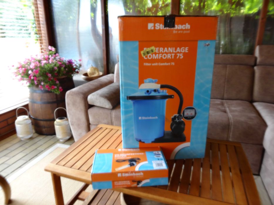 Pompa filtrująca piaskowa do basenu STEINBACH do 40 tyś. l 25kg 550W plus lampa UV