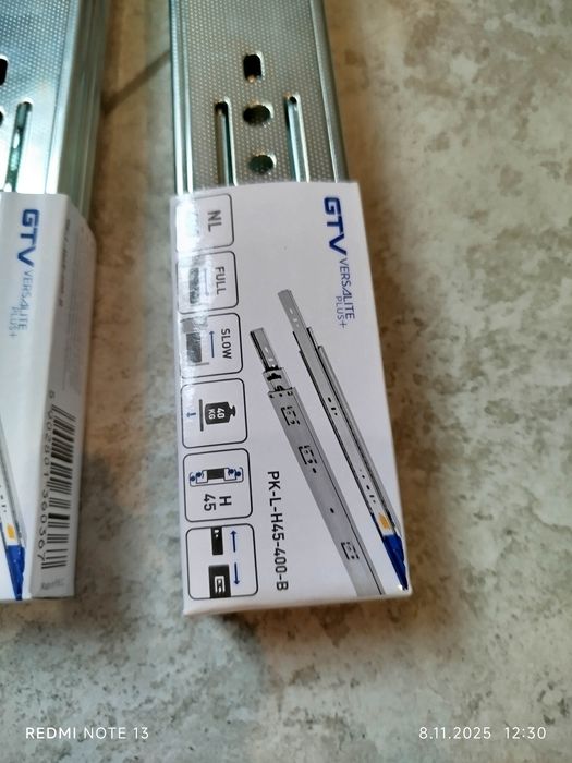 Prowadnice kulkowe szuflad 400 mm 6 szt