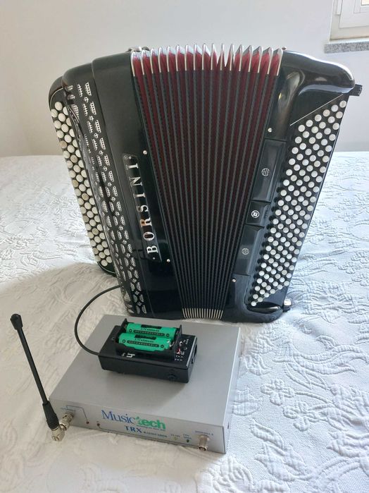 Acordeão Borsini, duplo cassoto com Midi via Wireless Trx da Musictech
