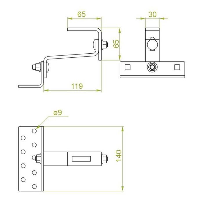 Uchwyt dachowy regulowany do konstrukcji PV BAKS DUR40E