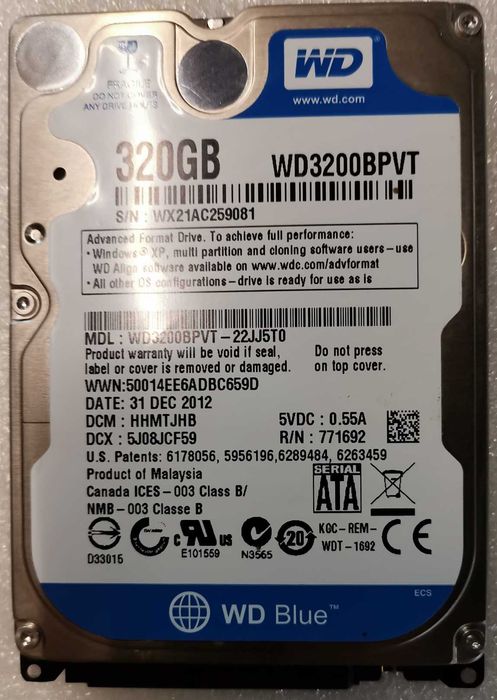 Discos Rígidos Sata HDD 2.5" (320GB / 500GB)