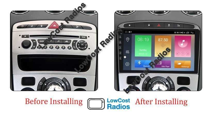 Auto Rádio GPS Android Peugeot 308 e 408 de 2007 a 2016 - Wifi, BT
