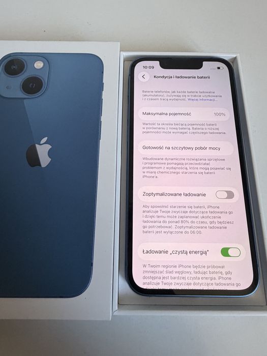 iPhone 13 mini 256gb Blue Idealny Bateria 95%