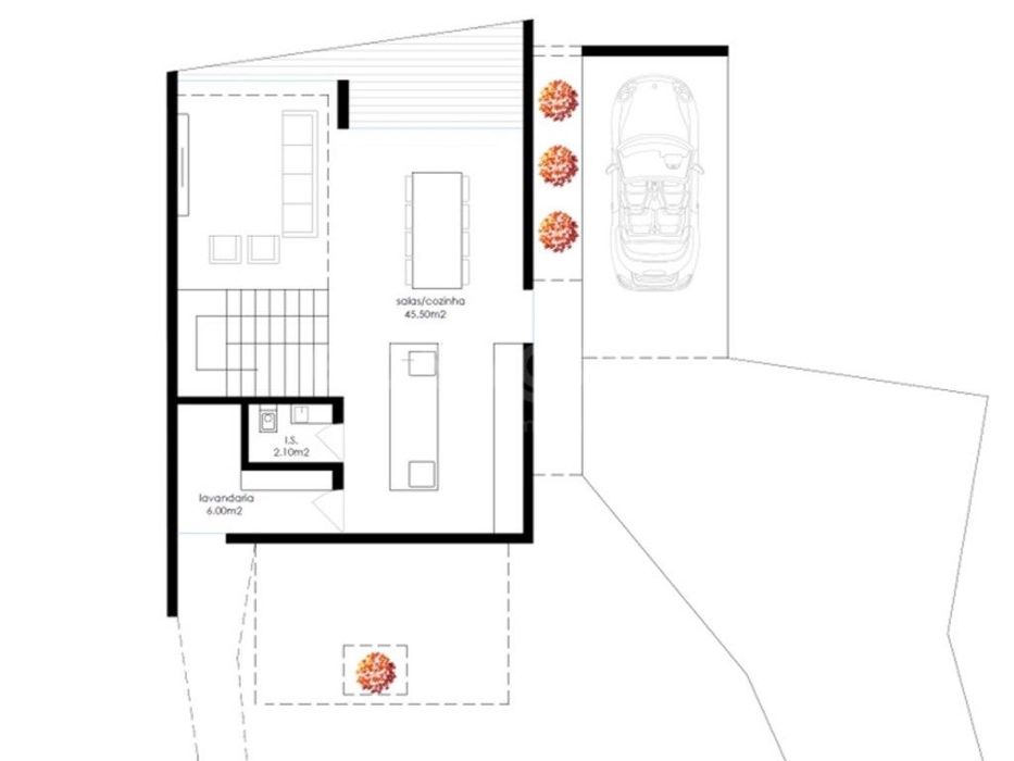 Lote 425 m2 para construção de moradia com 3 pisos, garagem e piscina