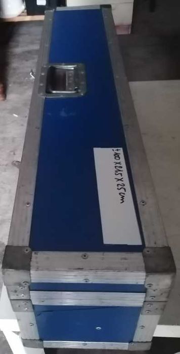 flightcase azul com 100 x 21,5 x 25