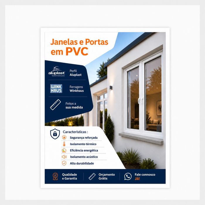 Janelas PVC a sua medida. Perfil Aluplast. Ferragens WinkHaus.