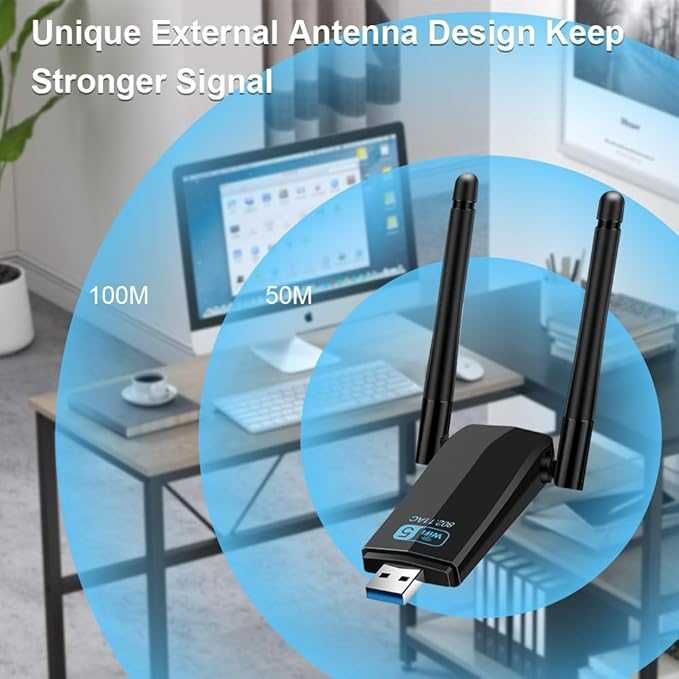 Zewnętrzna karta sieciowa adapter 1300 Mbps USB 3.0 5GHz WLAN 569