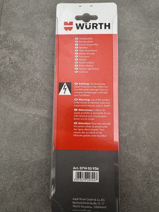 Sekator nożyce ogrodowe Wurth