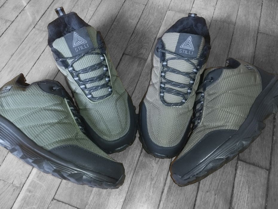 Кроссовки зима мех флис олива и хаки