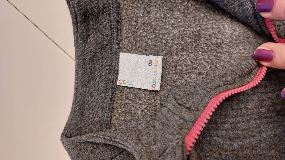 86 COCODRILLLO piękna kurteczka ciepła marynarka bluza szara różowe