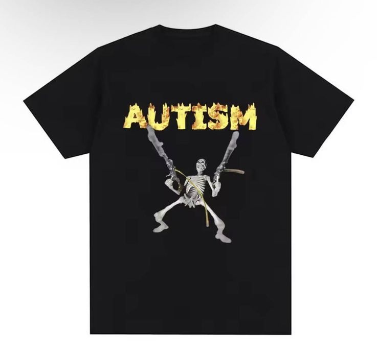 Футболка LOYS зі стильним принтом Autism Skeleton Meme
