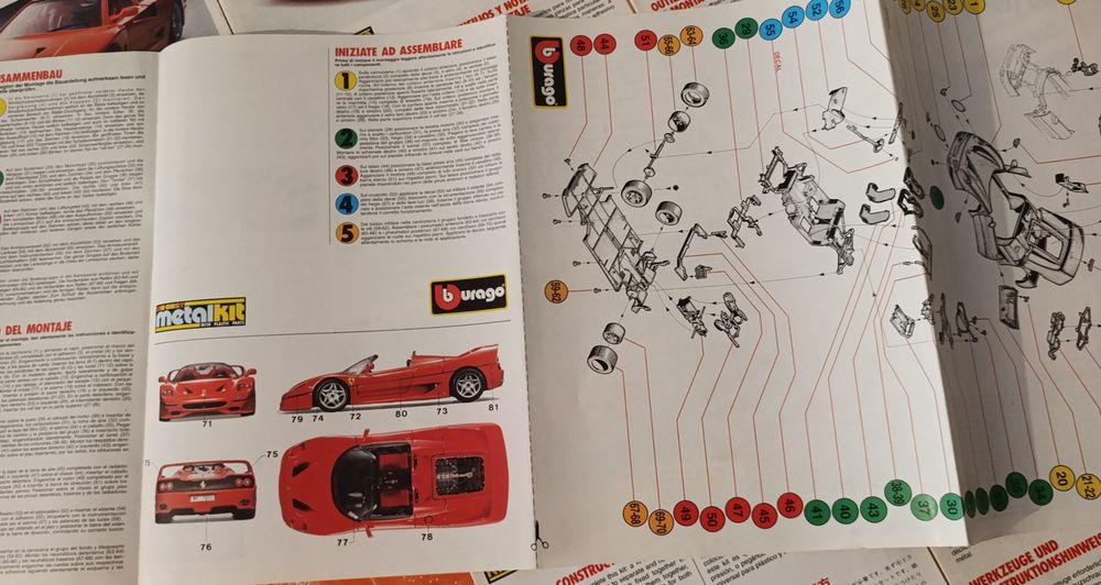 Manuais Instruções Vintage Bburago Ferrari 1/18 - Coleção Kit Diamonds